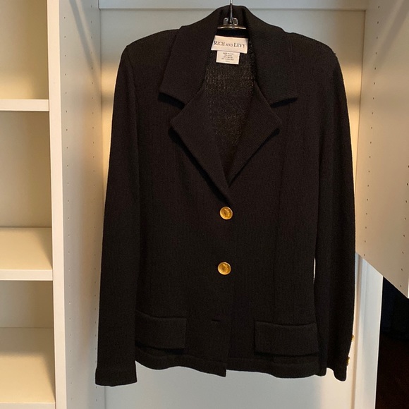 Rich and Levy black knit jacket and skirt set - Picture 1 of 12